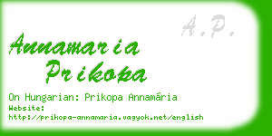 annamaria prikopa business card