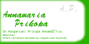 annamaria prikopa business card